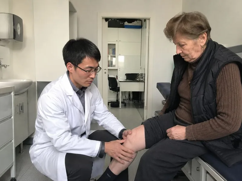 Dr Li Wei bada pacjentkę w klinice w Warszawie